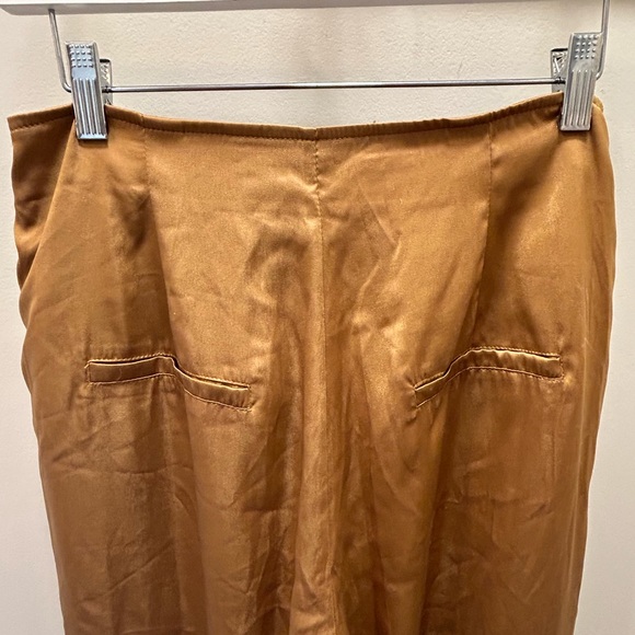 Shop12th Tribe x Salty Blonde Collab satin golden orange trousers. - Picture 8 of 9